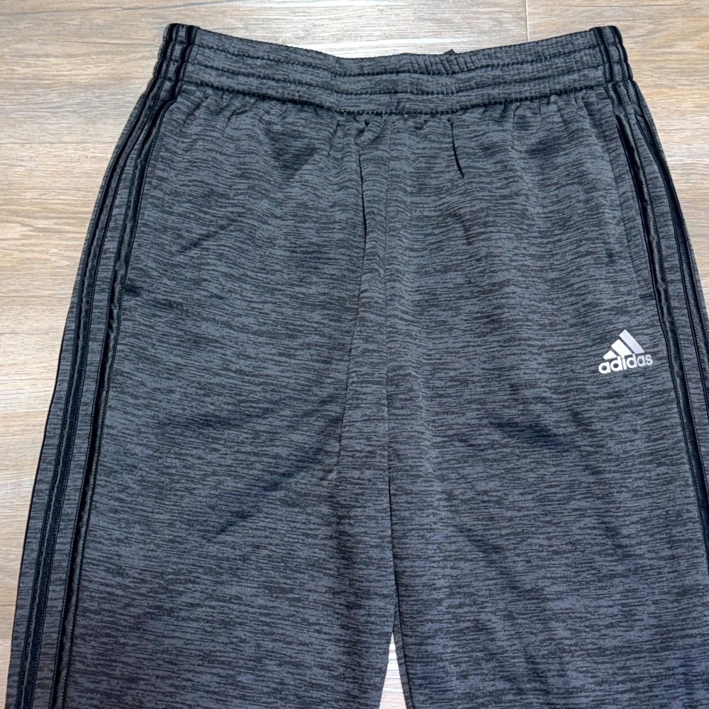 Adidas Joggers Youth Boys XL (18-20) Heather Gray Fleece Lined Regular-Fit - Picture 3 of 9